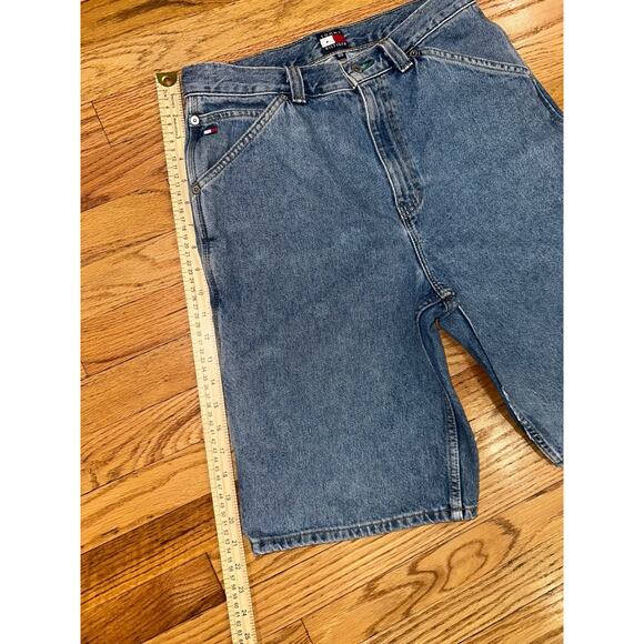 Vtg Tommy Hilfiger Jeans Men's size 20 Shorts 90s Baggy long Big Flag patch EUC - Picture 5 of 7